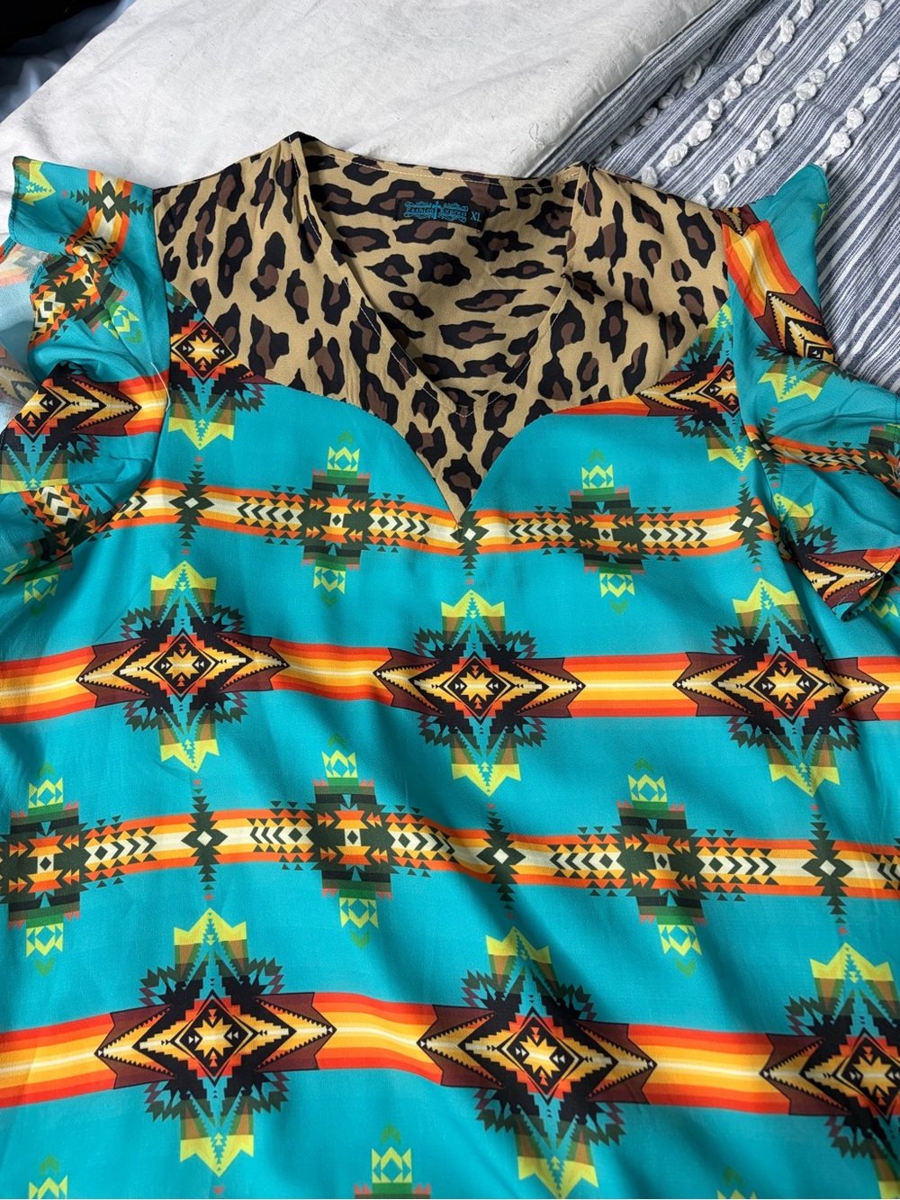Cavenders Fashion Express cheetah & aztec print short dress